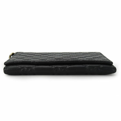 Gucci Business Card Holder/Card Case 323401 Shimmer Leather Black Holder Accessories