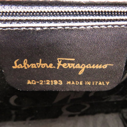 Salvatore Ferragamo Gancini Aq-212193 Leather Black Handbag 0608