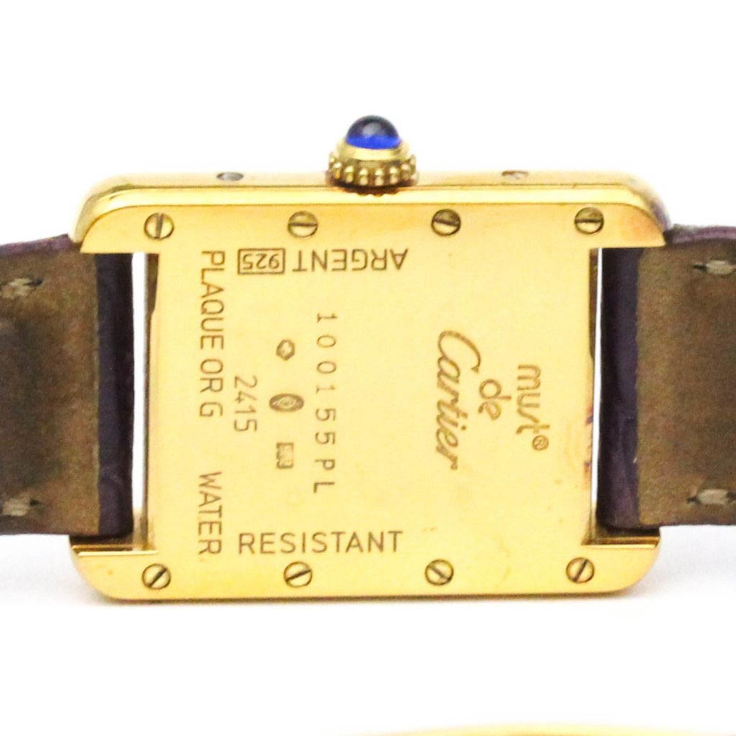 Cartier Must Tank Vermeil Gold Plated Leather Quartz