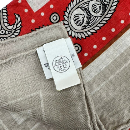Hermes Hermes Carre Geant Sailor Tattoo Bandana Natural Rouge Noir Red Black Cashmere Silk 140