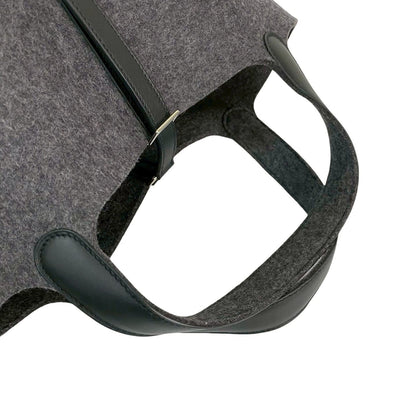 Unused Y-Stamped Hermes Picotin Lock Pm Felt And Swift Leather Handbag In Gray Black