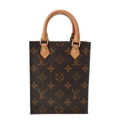 Louis Vuitton Monogram Petite Sac Plat (Old Model) 2-Way Brown M69442