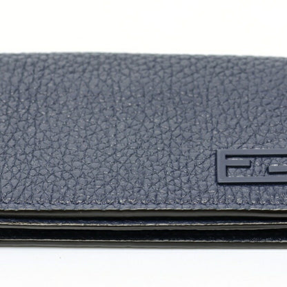 Fendi Card Case Business Holder 7M0222 Selleria Leather Navy Gray E-158610