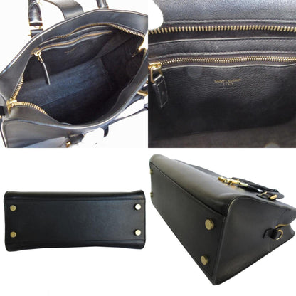 Yves Saint Laurent Baby Cabas Handbag/Shoulder Bag In Black And Gold