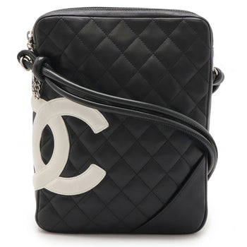 Chanel Cambon Line Coco Mark Medium Pochette Shoulder Bag Black White A25178