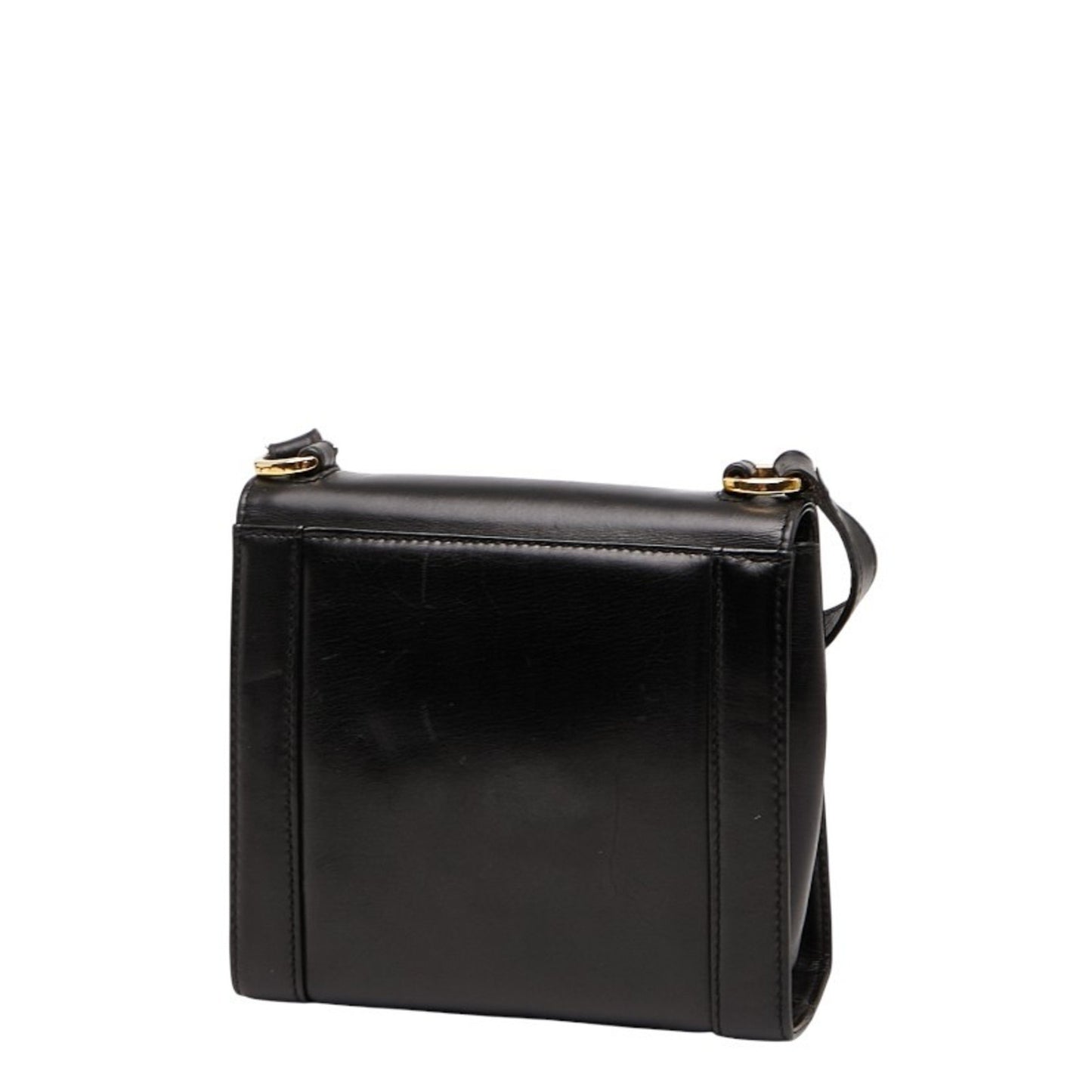 Salvatore Ferragamo Gancini Shoulder Bag In Black Leather
