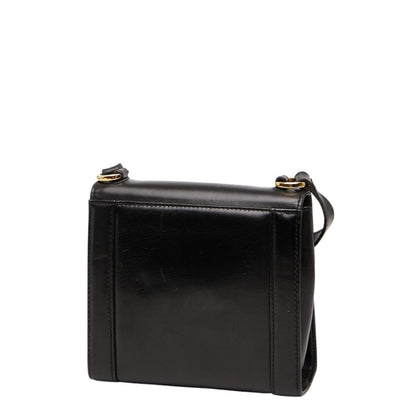 Salvatore Ferragamo Gancini Shoulder Bag In Black Leather