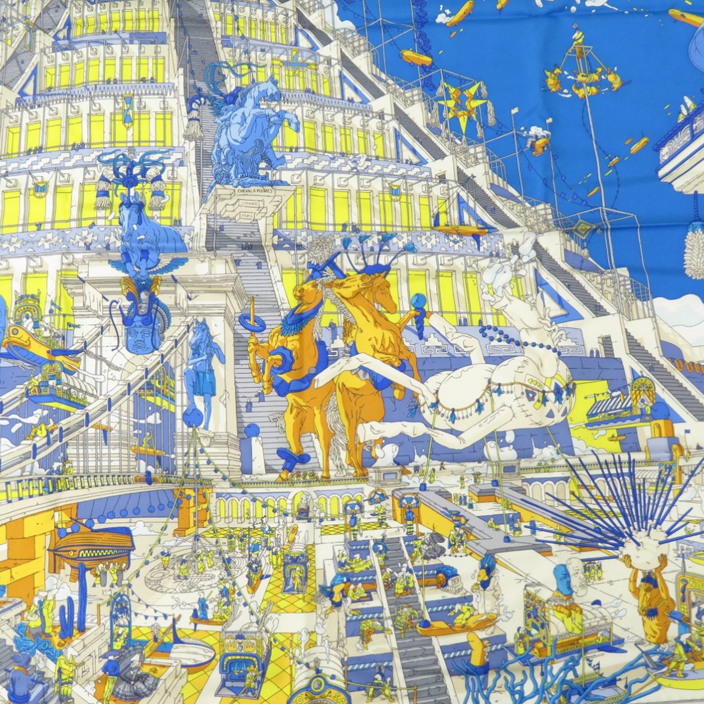 Like New Herms Carr 90 "The Legend Of The Winged Horse" La Legende Du Cheval A Plumes Twill