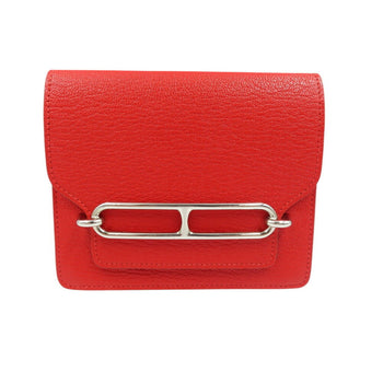 Hermes Lauris Luli Chevre Rouge Coeur Z Engraved Coin Case 1259Hermes