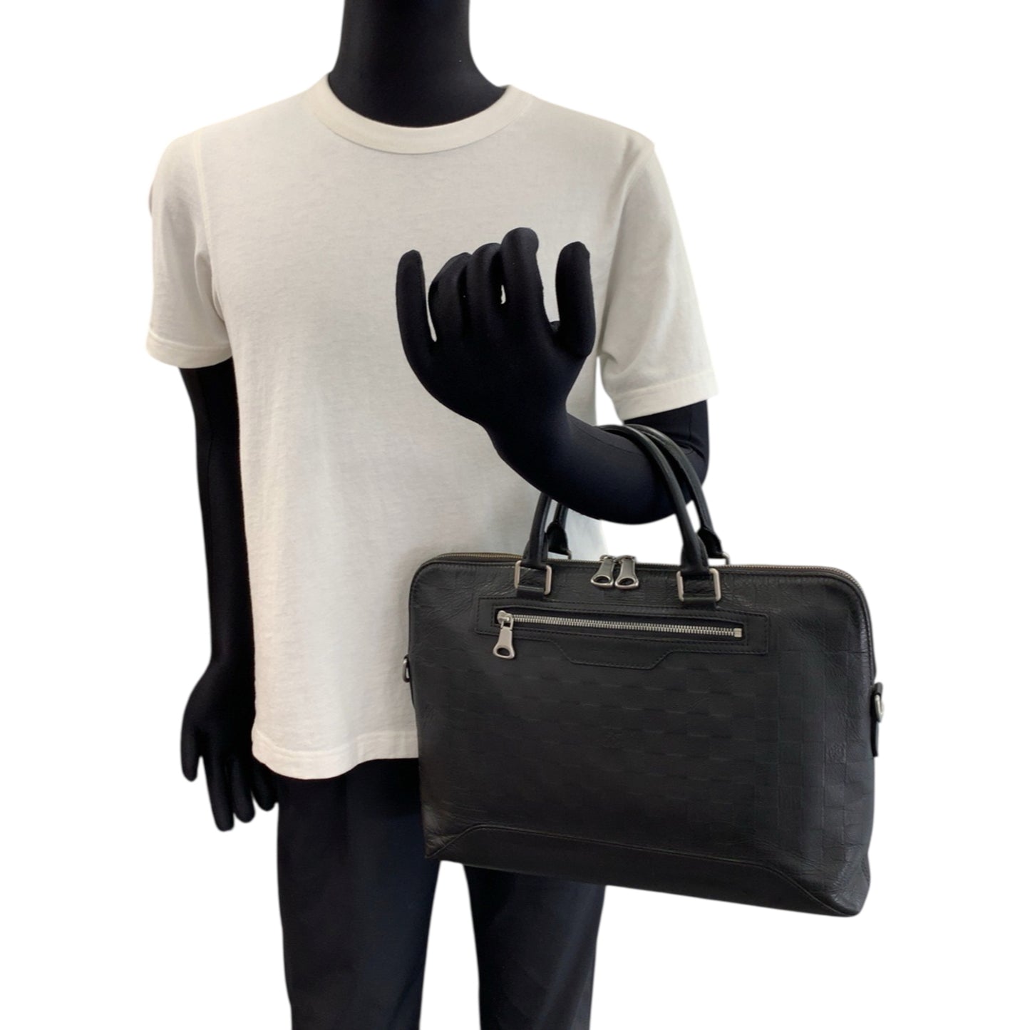 Louis Vuitton Damier Infini Avenue Black Silver Hardware Leather N41019 Business Bag Handbag