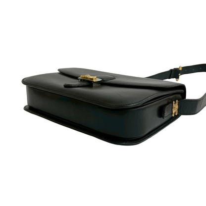 Celine Vintage Carriage Hardware Calf Leather Shoulder Bag/Pochette/Sacoche In Black