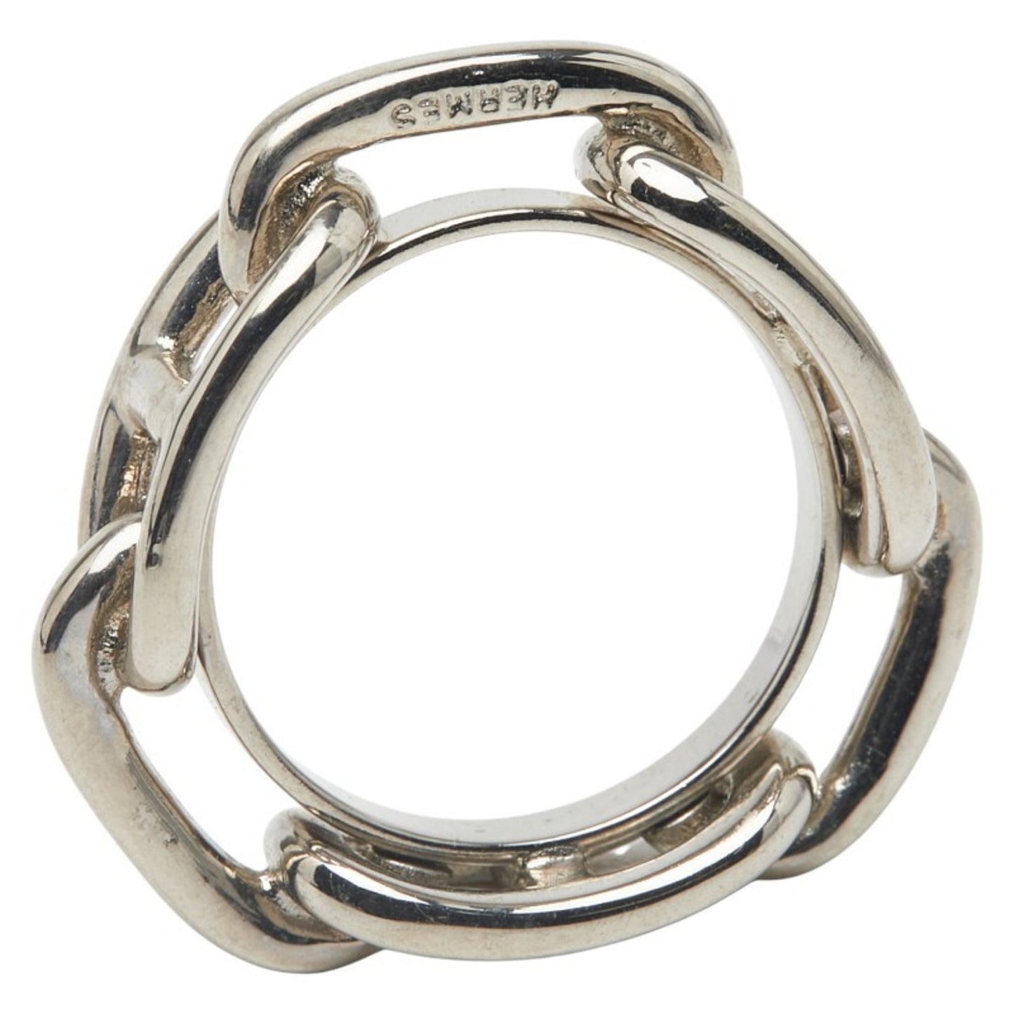Hermes Chaine D'Ancre Scarf Ring Silver Metal