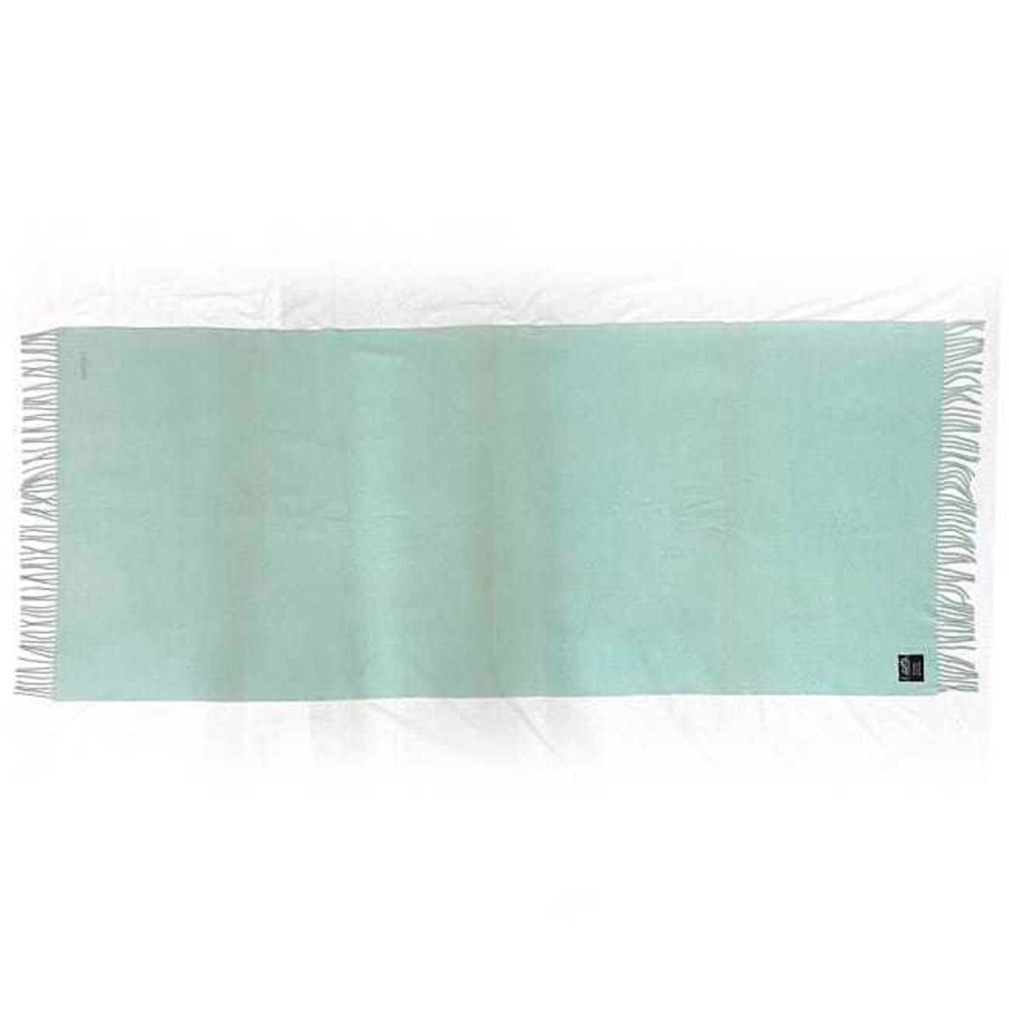 Hermes Large Muffler Light Blue Cashmere 100% Hermes Long Embroidery