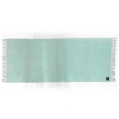 Hermes Large Muffler Light Blue Cashmere 100% Hermes Long Embroidery