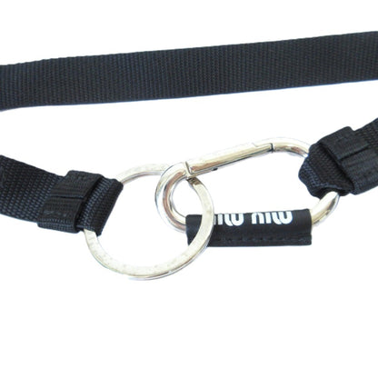 Miu Miu Miu Trick Carabiner Shoulder Strap Keychain In Black