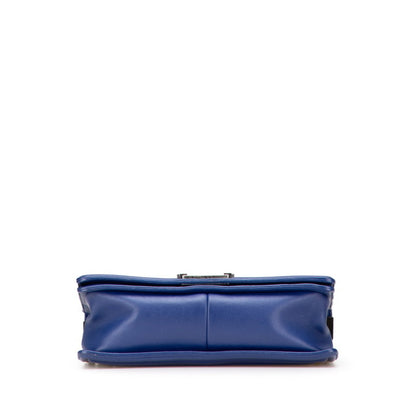 Chanel Boy Chanel Coco Mark Chain Shoulder Bag Handbag Blue Lambskin