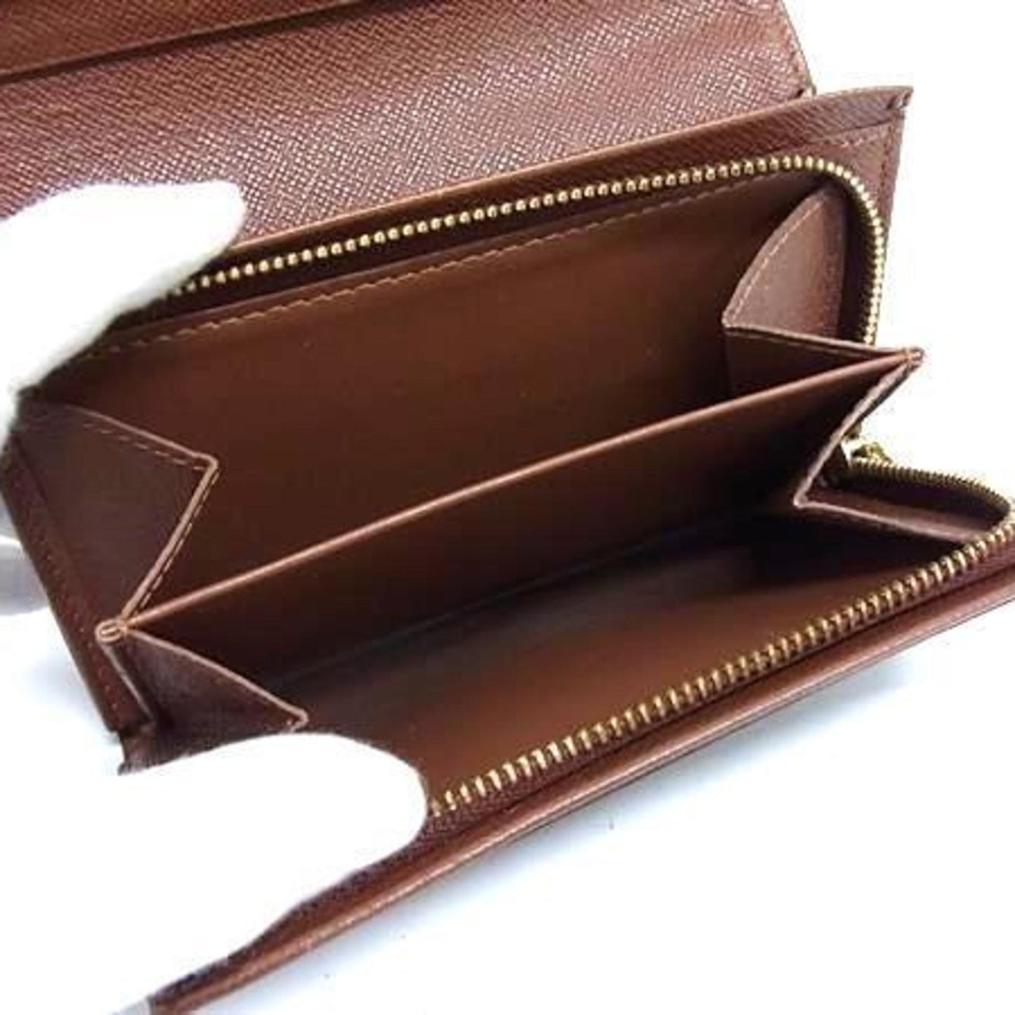 Louis Vuitton Monogram Porte Monnaie Bi-Tresor Wallet M61730 Brown Leather