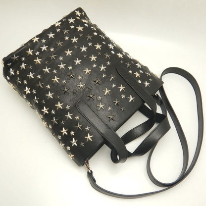 Jimmy Choo Tote Bag Star Studs Leather Black 252748
