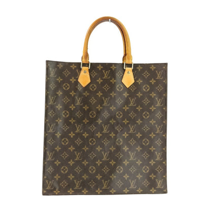 Louis Vuitton Monogram Sac Plat Handbag Tote Bag M51140 Brown