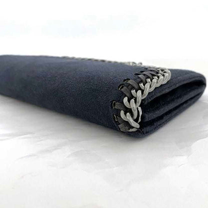 Stella Mccartney Bifold Long Wallet Navy Silver Falabella 391835 Polyester Metal Stella Mccartney