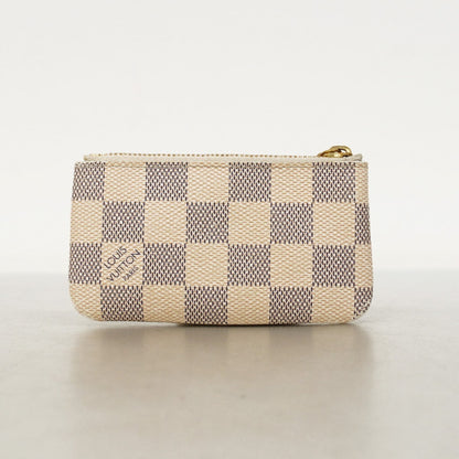 Louis Vuitton Damier Azur Pochette Cle Wallet/Coin Case N62659 White