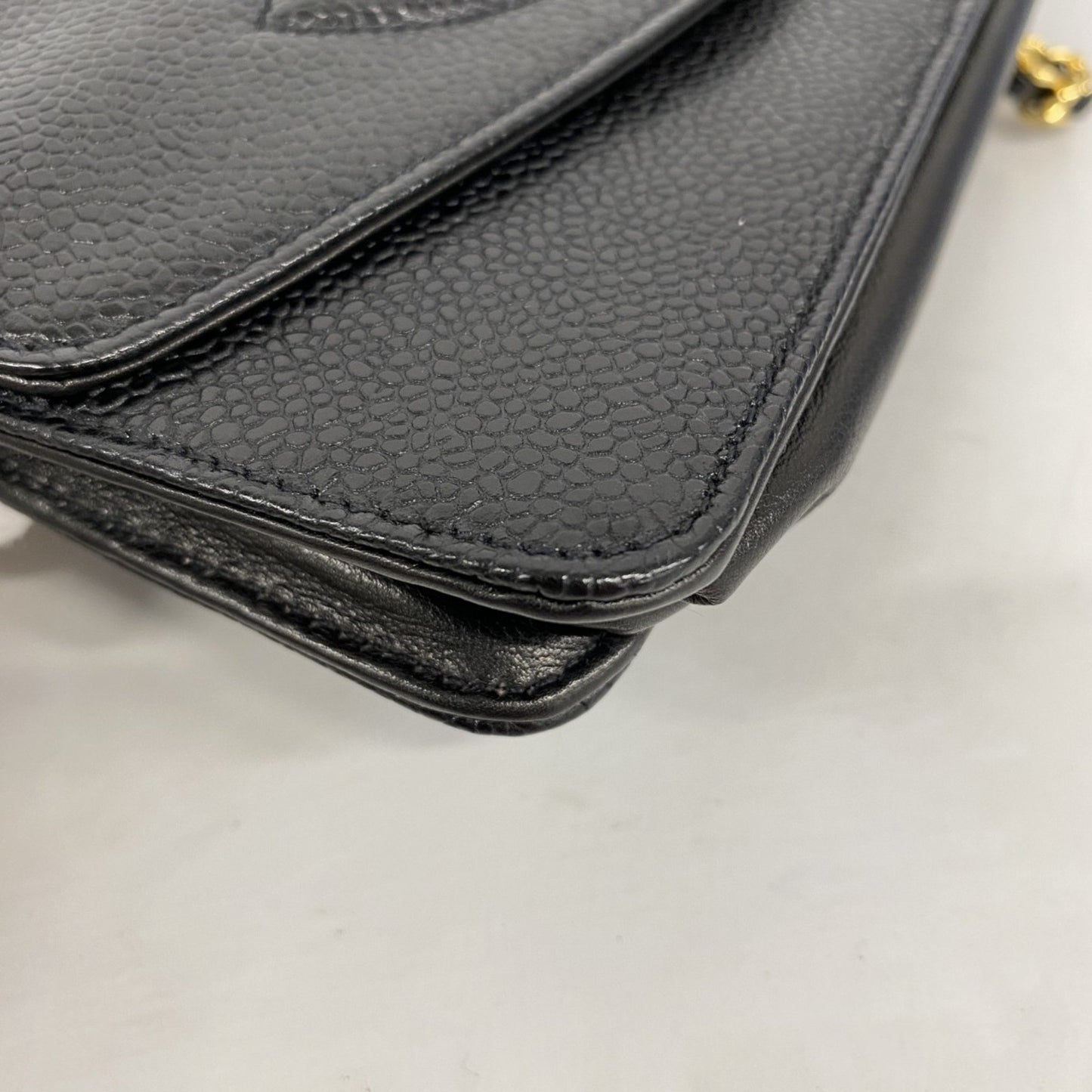 Chanel Shoulder Wallet Chain Caviar Skin Black