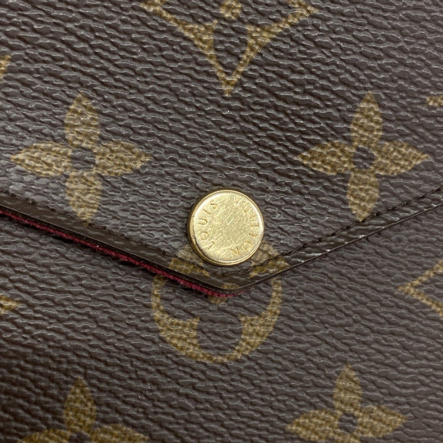 Louis Vuitton Monogram Pochette Felicie Shoulder Wallet M81896 Brown Fuchsia