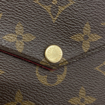 Louis Vuitton Monogram Pochette Felicie Shoulder Wallet M81896 Brown Fuchsia