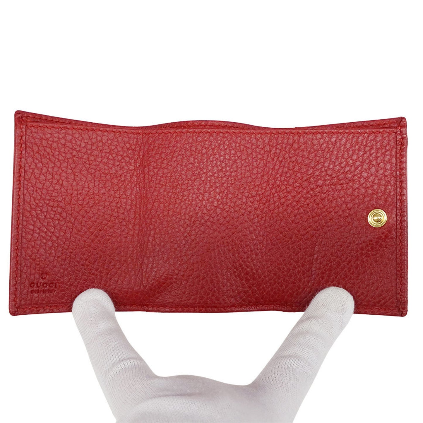 Gucci Women'S Petit Marmont Tri-Fold Wallet In Red Leather (523277) - Compact Mini Wallet