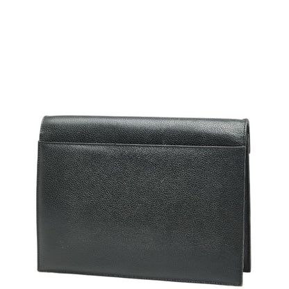 Saint Laurent Second Bag Clutch Black Leather