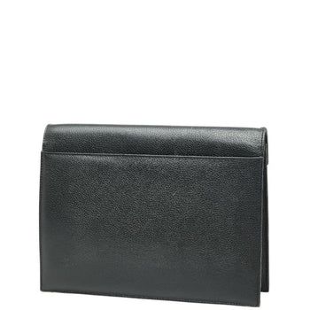 Saint Laurent Second Bag Clutch Black Leather