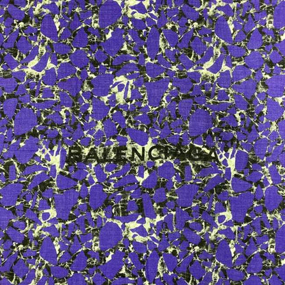 Balenciaga Stole Navy 508313 50% Wool Silk Balenciaga Large Square Mosaic Camouflage