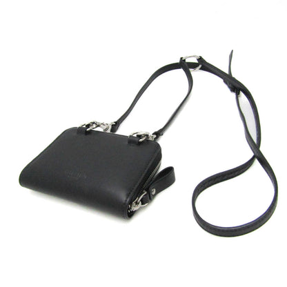 Valentino Garavani With Neck Strap Uy2P0R48Lvn Leather Card Case Black