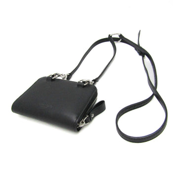 Valentino Garavani With Neck Strap Uy2P0R48Lvn Leather Card Case Black