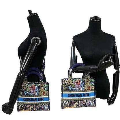 Christian Dior Lady Cannage Canvas 2-Way Shoulder Bag