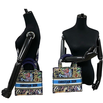 Christian Dior Lady Cannage Canvas 2-Way Shoulder Bag