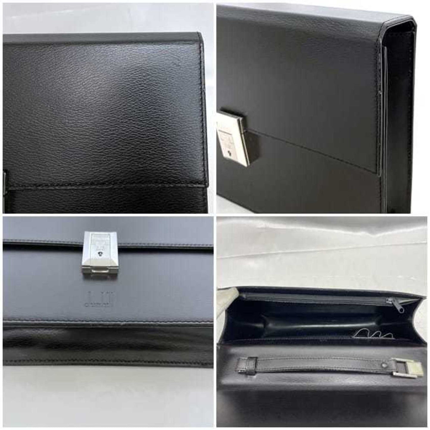 Dunhill Second Bag Ec-22830 Black Sidecar Leather Clutch Strap Flap