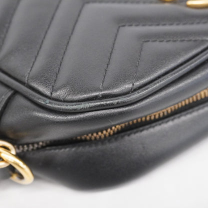 Gucci Gg Marmont Shoulder Bag 447632 Leather Black