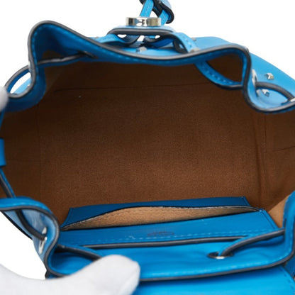 Mcm Visetos Studded Backpack Light Blue Leather