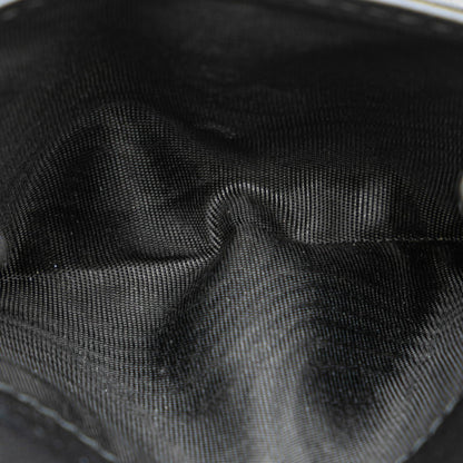 Christian Dior Dior Cannage Tri-Fold Wallet Compact Black Leather