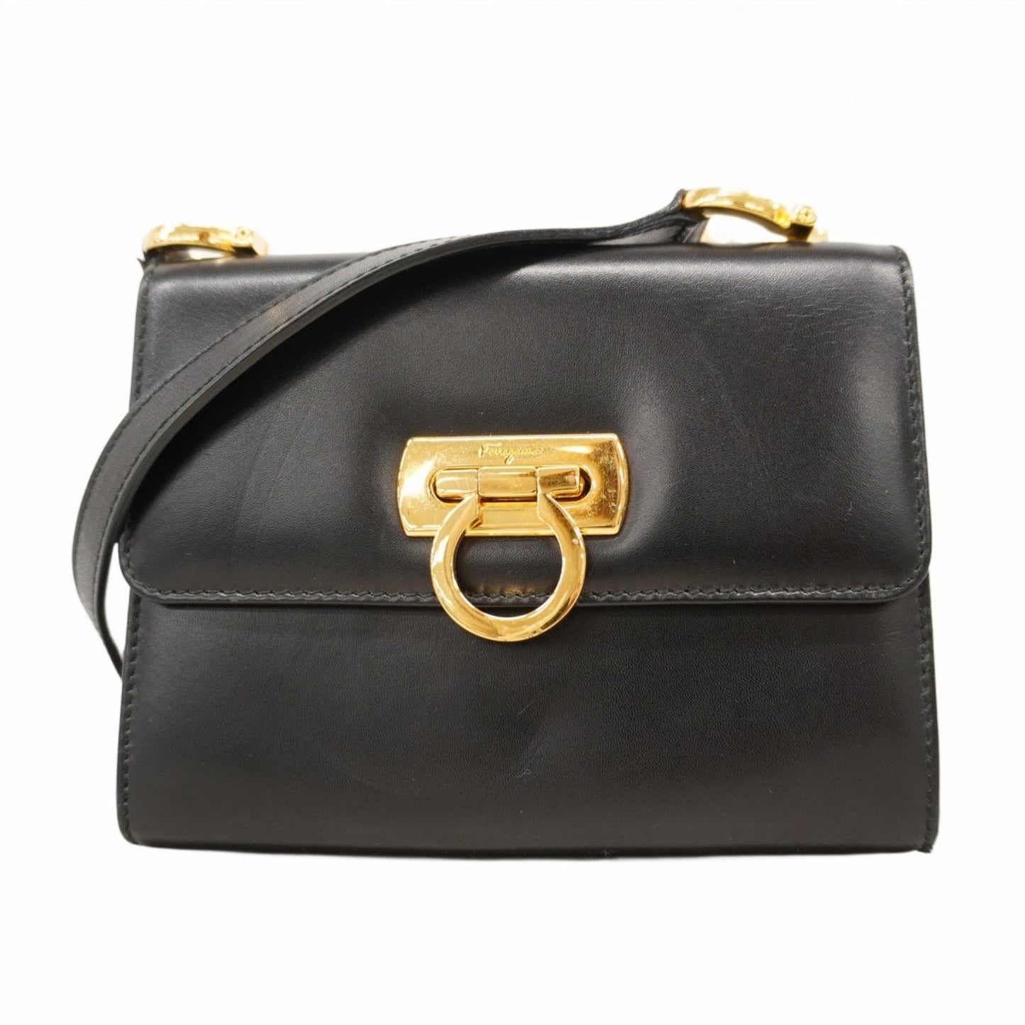 Salvatore Ferragamo Gancini Leather Shoulder Bag