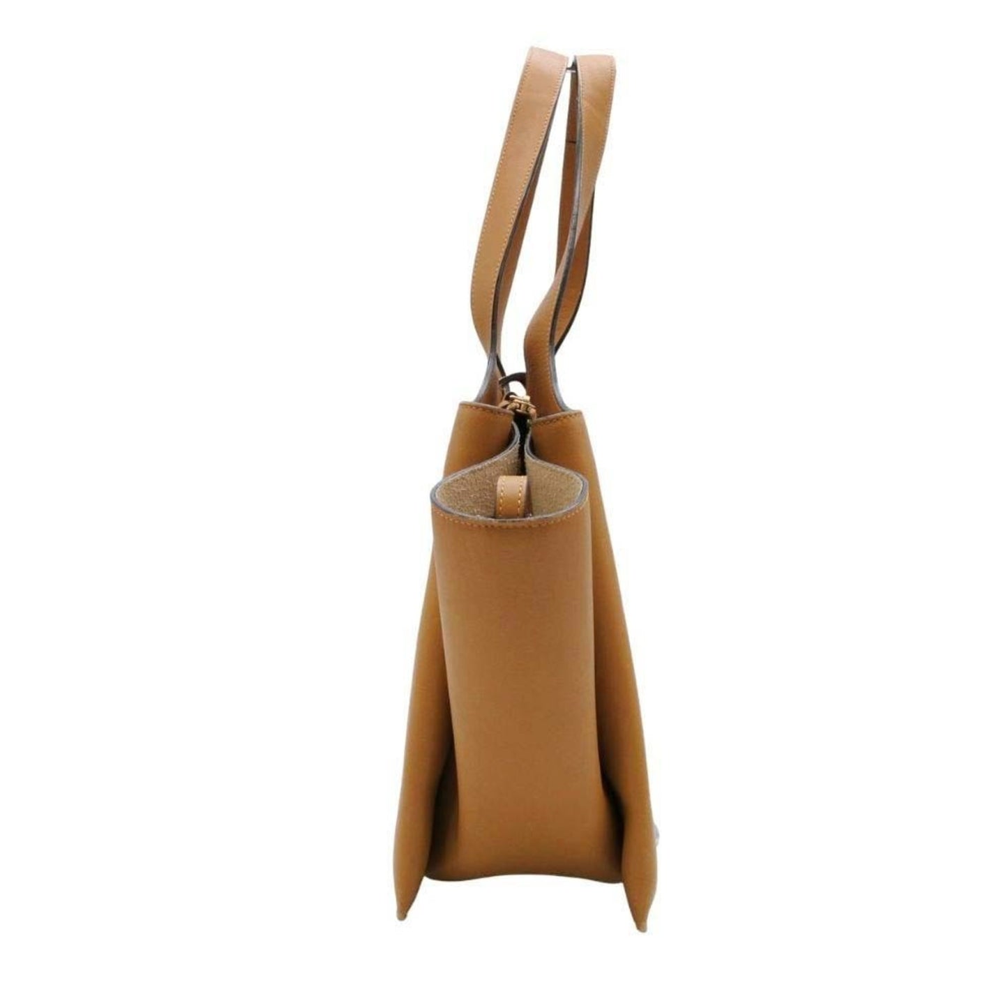 Celine Tri-Fold Leather Handbag Tote Bag In Mustard