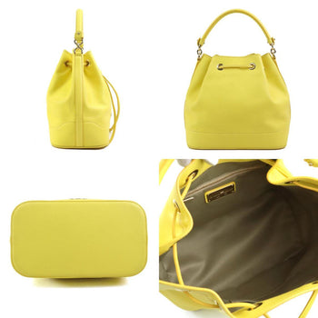 Salvatore Ferragamo Handbag Shoulder Bag Gancini Leather Yellow Gold