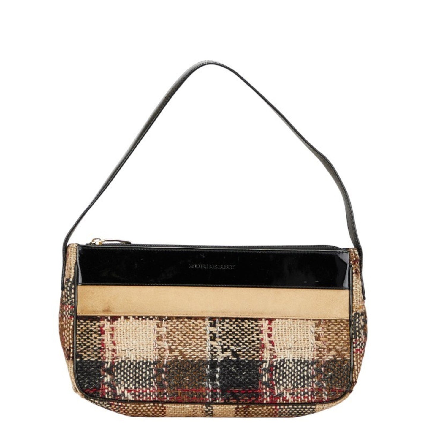Burberry Check One-Shoulder Bag Handbag In Brown