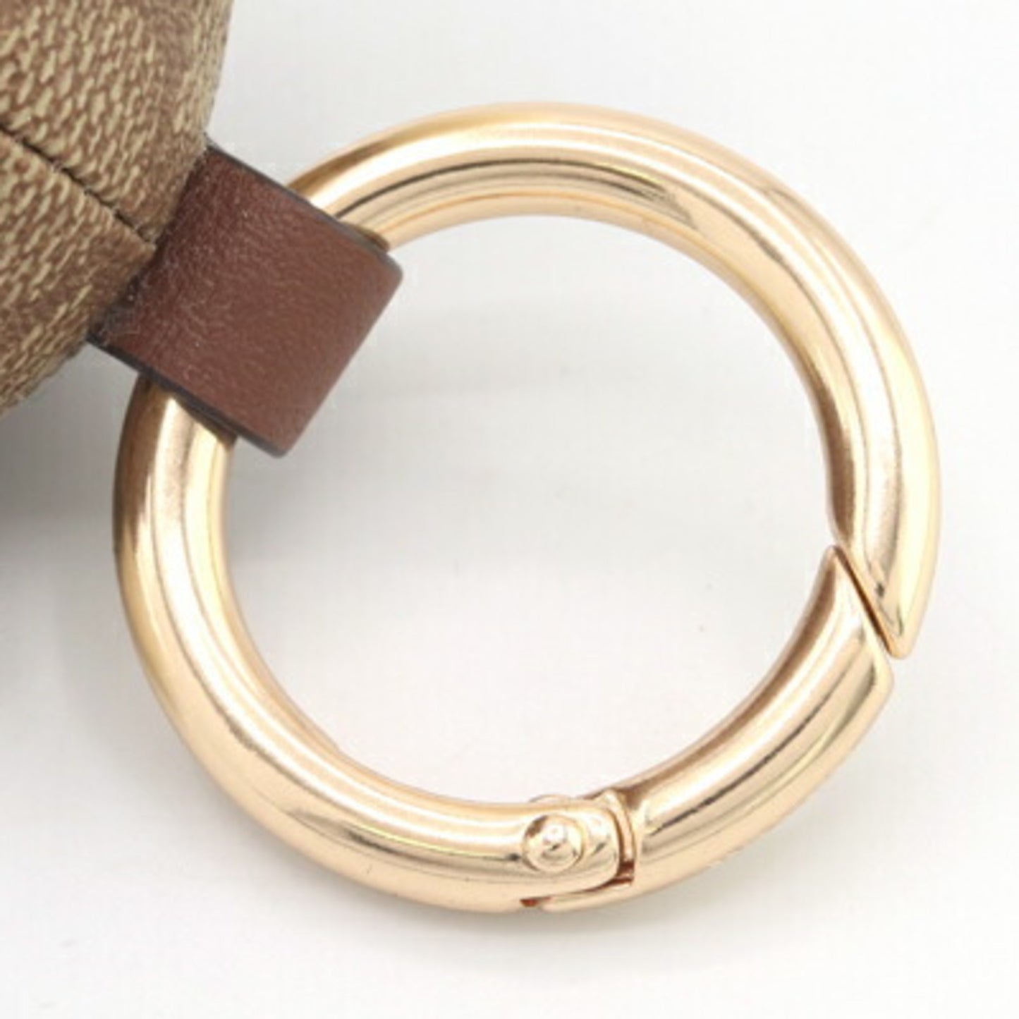 Coach Signature Bear Bag Charm 77676 Brown Pvc Leather Shearling Keychain Key Ring