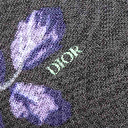 Christian Dior Shawl Scarf Muffler Wool Silk Black Green Purple