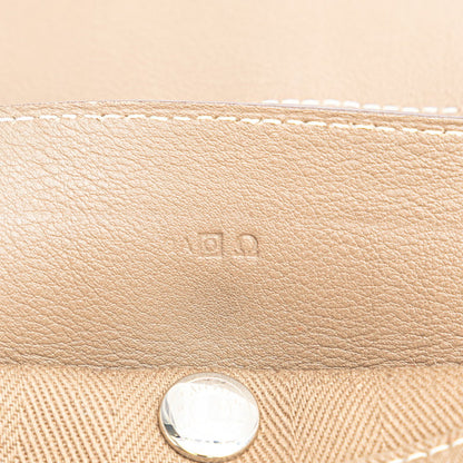 Hermes Herms Valparaiso Pm Handbag In Etoupe Greige Toile Chevron Swift