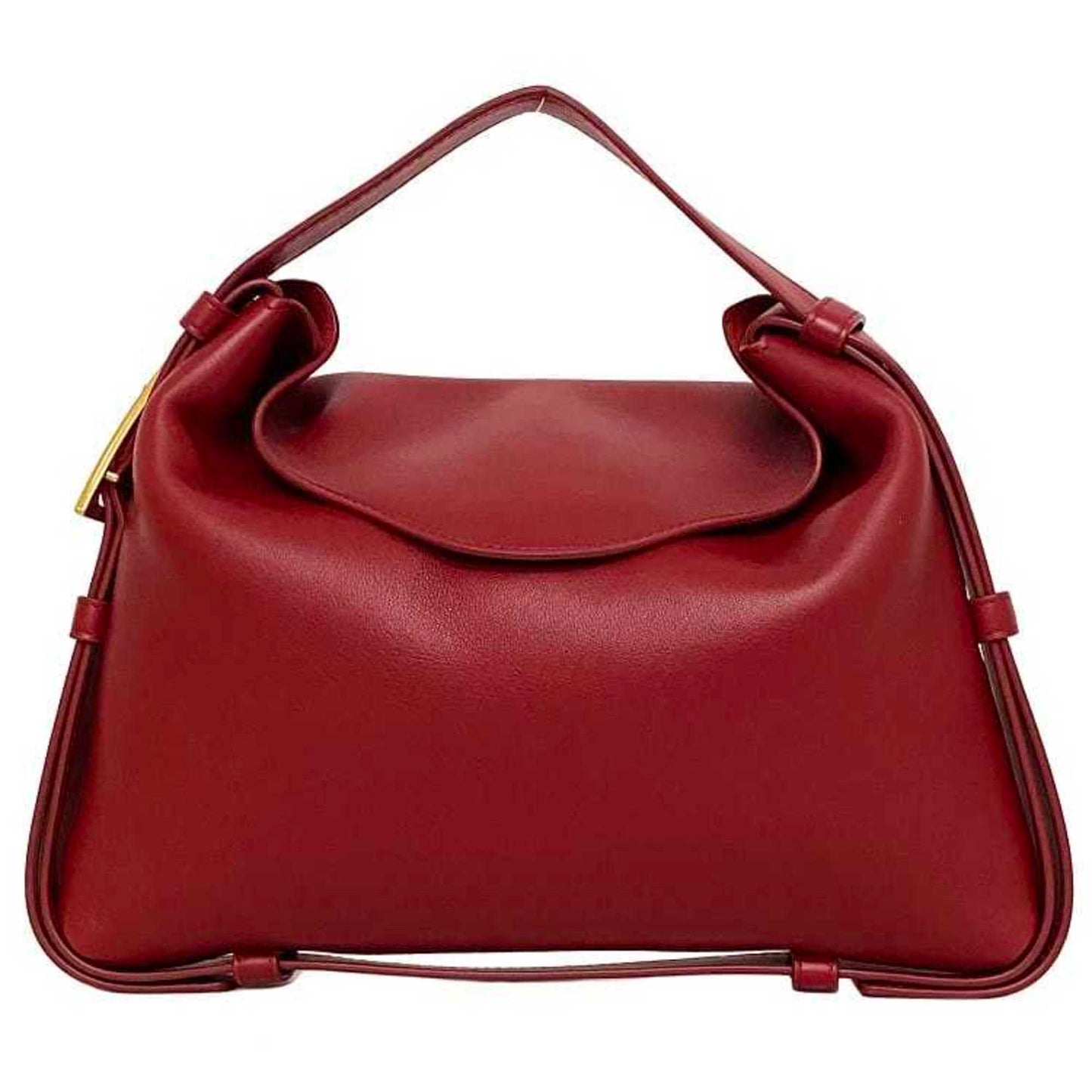 Bottega Veneta Handbag Cradle Bordeaux Gold 680058 Lambskin Leather Bottega Veneta Side Triangle