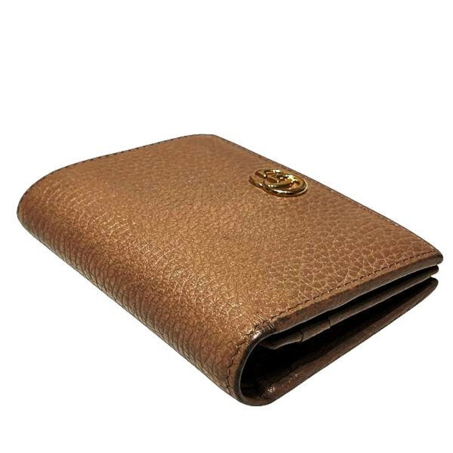 Gucci Gg Marmon 456126 Beige Leather Bi-Fold Wallet