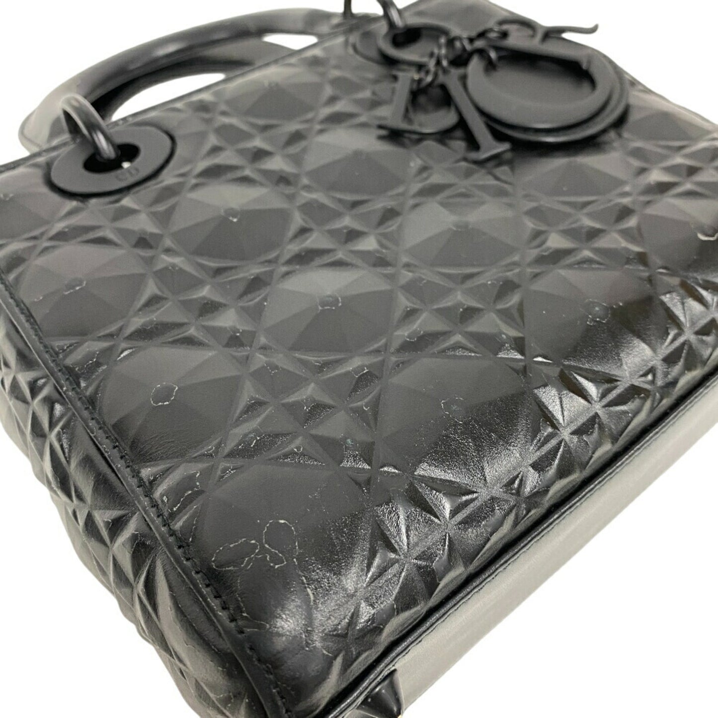 Christian Dior Diamond Cannage Shoulder Bag Handbag Black